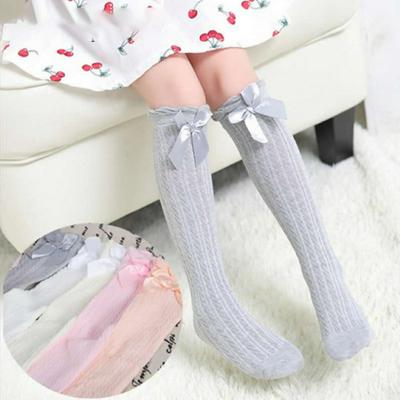 Lace Stocking Baby Socks Girls Leg Winter Solid Warm Knee High Socks with Bows Princess Cute Long Tube Striped