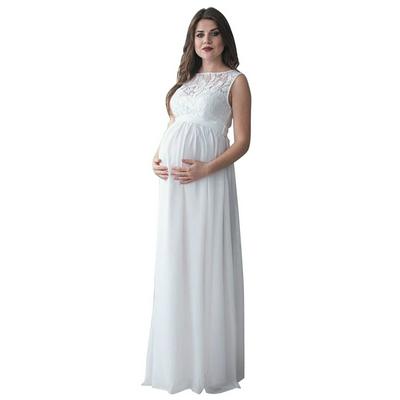  Spring and Summer Pregnant Women Elegant Long Dress Round Neck Sleeveless Lace Pregnant Women Skirt