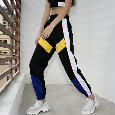 Patchwork Women Joggers Summer Streetwear Sweatpants High Waist Pants Loose Pants