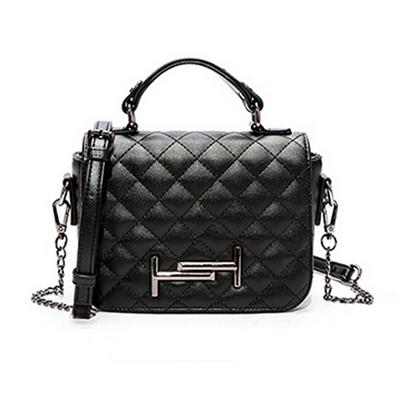 Women's Handbag Crossbody Bag Soft PU Leather Fashion Rhombic Messenger Bag 