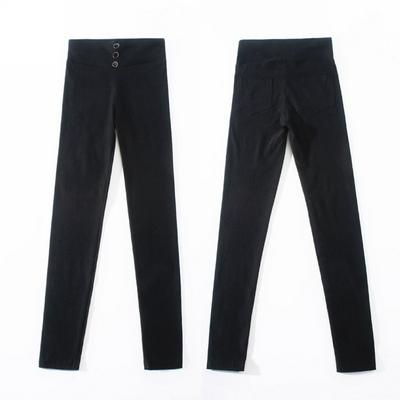 Pencil Pants Button Pocke Pants Women Slim Ladies Jean Trousers Female High Waist Pants