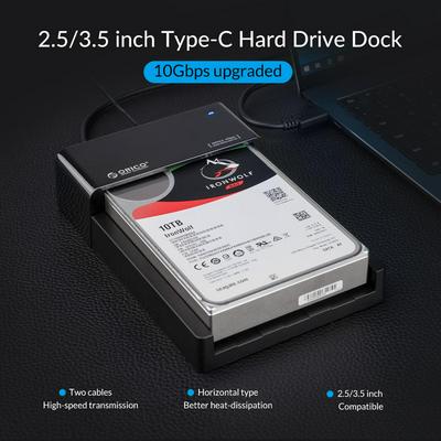 ORICO 6518C3-G2 Type C HDD Enclosure SATA to USB 3.1 2.5 3.5 inch 10Gbps USB C External Hard Drive Docking Station Support UASP 8TB Drives