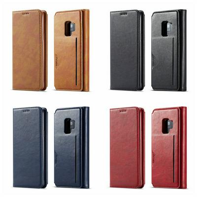 Solid Color Shockproof Side Flip PU Leather + Soft TPU Card Slots and Stand Wallet Case for Samsung Galaxy S9 