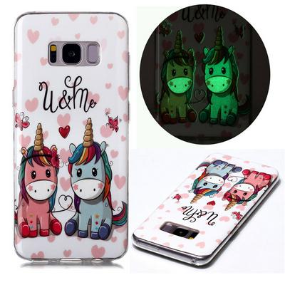 Luminous Colored Painting Shockproof Anti-Scratch Soft TPU Back Cover Case for Samsung Galaxy S8 / G9500