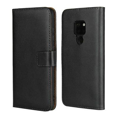 Solid Color Shockproof Side Flip Genuine Leather + Soft TPU Card Slots with Magnetic Buckle and Stand Protective Case for Huawei Mate 20