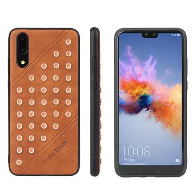 Drop Protection with Starry Oil Wax Pattern PU Leather Coated PC Back Cover Phone Case for Huawei P20