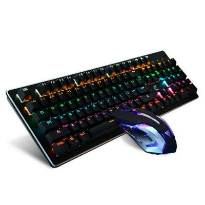 Retro Steampunk RGB Wired USB 104 Key Game Mechanical Keyboard Mouse Set