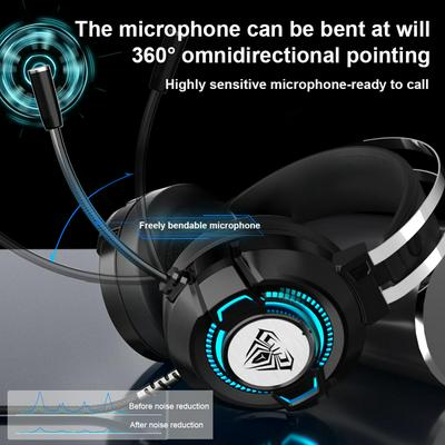 Aula S602 Wired Gaming Headset Bass Stereo Earphones Rgb Light Game Headphones Emergency Cancelling With Mic for Desktop Computer Pc