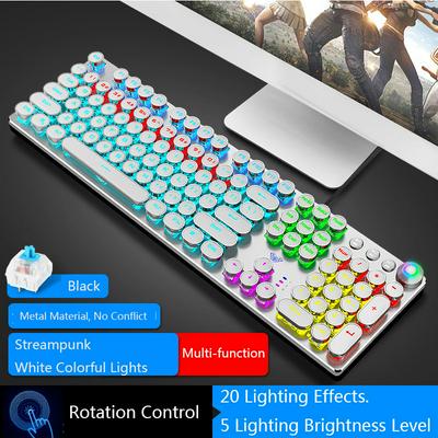 AULA F2088 Real Mechanical Keyboard External Steampunk Metal Gaming Game l Peripheral Keyboard