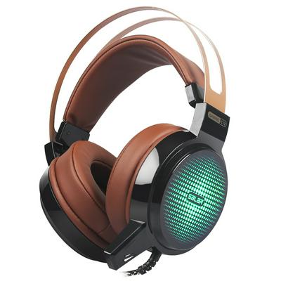 Wired Stereo Sound Gaming Headset Deep Bass Over the Ear  Headphone with Colorful LED and Noise Cancelling Microphone
