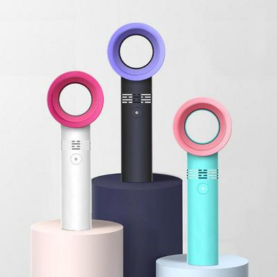 Summer Mini Cooler Leafless Fan Handheld 3 Speed Adjustable USB Rechargeable Air Cooling Bladeless Fan