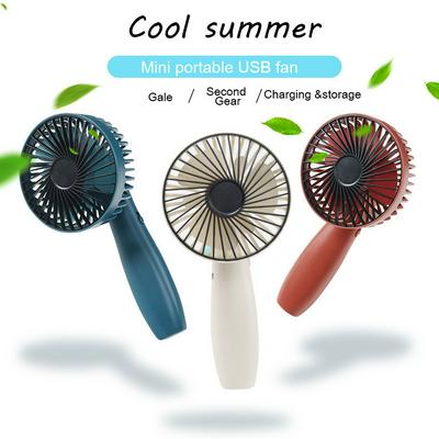 Mini USB Rechargeable Handheld Fan with Phone Holder and Anti-slide Handle