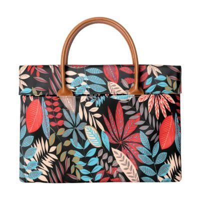 12/13/15/15.6inch Maple Leaf Printed Portable Canvas Laptop Bag Handbag