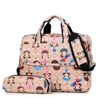 Fashion Simple Portable Handheld Crossbody Briefcase Cute Cartoon Pattern Laptop Bag