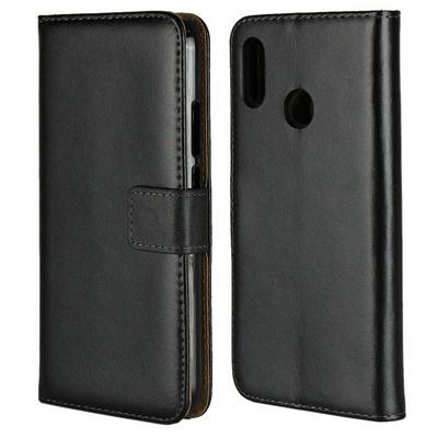 Plain Weave Shockproof Anti-Scratch Side Flip Genuine Leather + Soft TPU Card Slots with Magnetic Buckle and Stand Wallet Protective Case for Huawei P20 Lite / Nova 3e