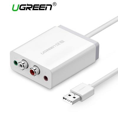 UGREEN USB to RCA Cable Adapter with 3.5mm Speaker Jack and Microphone Jack