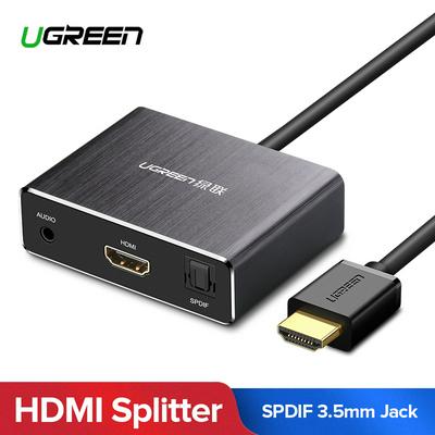 Ugreen Optical Toslink SPDIF Video Adapter Converter 3.5mm Jack Splitter 4K HDMI Audio Extractor 