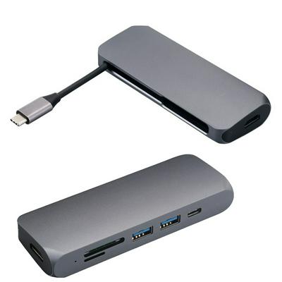 USB C Hub 6 in 1 USB C Adapter with 2 USB 3.0 Ports, 1 HDMI Interface, SD and TF Card Slot, Power Delivery