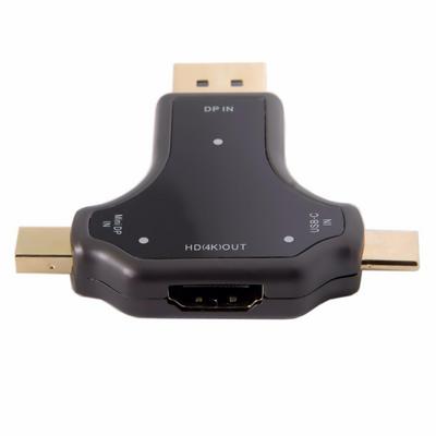 UC-097 USB-C & Displayport & Mini DP 3-in-1 to HDMI Female Adapter