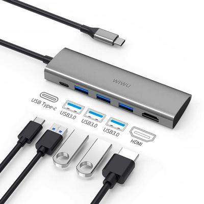 WIWU Alpha A531H USB C Hub for MacBook Pro 13 16 2020 2019 2018 Multi-function USB 3.0 PD Power for MacBook Air 13 Type-c to HDMI