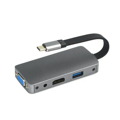 USB Type-C Hub 4-in-1 USB-C Hub with HDMI 4K, USB 2.0, VGA and 3.5mm Jack