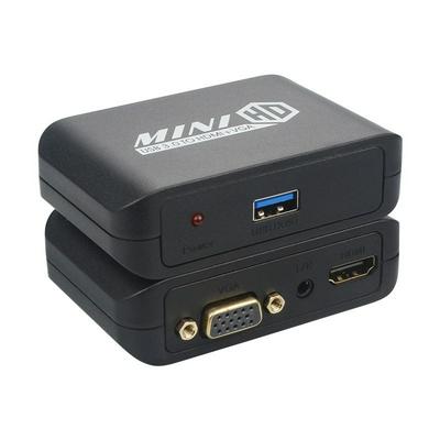 2 in 1 4K Multi-Display HD 1080P USB 3.0 to HDMI + VGA Video Adapter with L/R Output for Desktop Laptop TV Project