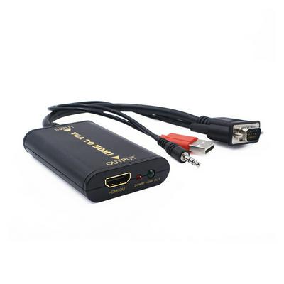 VGA to HDMI Converter with Audio, Active VGA Male to HDMI Female 1080p Video Converter for Computer, Laptop, Projector