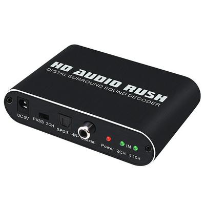 DTS AC3 Audio Decoder Analog Digital 5.1 Channel Fiber Coaxial Converter for  interface or 3.5mm headphone audio port 