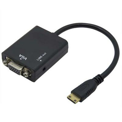HDMI to VGA Adapter with Audio Output, 1080P Male to Female Converter for Computer, Monitor, Projector, HDTV