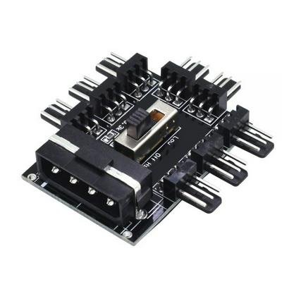 PC 1 to 8 4Pin Molex Cooler Cooling Fan Hub Splitter Cable PWM 3Pin Power Controller Adapter 