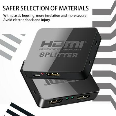 HDMI 1 to 2 1080p 4K 1x2 Adapter HDCP Stripper 3D Audio Splitter Power Signal Amplifier