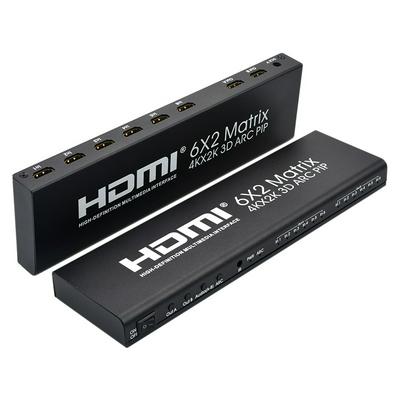 HDMI matrix 6x2 HD switching distributor 6 in 2 out picture in picture function arc audio return
