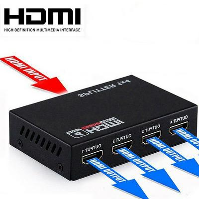 HDMI Splitter 1 in 4 Out Full HD 1080P Video HDMI 1X4 Split Converter for DVD PS3  HDTV Adapter