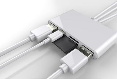 Three-in-one Dual OTG/SD/TF Multi-function Different Interface Transmission Adapter for Computer, Apple type-c