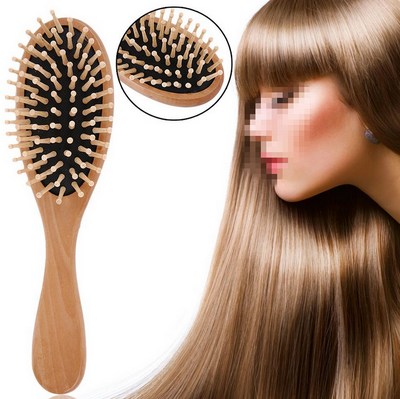  Bamboo Needle Rubber Air Bag Massage Heat-Resisting Comb Airbag Massage Wooden Comb Anti-static Wood Color Health Comb Fashion Styling Gift Comb