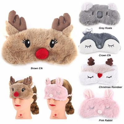 Christmas Deer Cute Elk Animal Eye Cover Plush Sleeping Mask Eyepatch Cartoon Nap Shade  