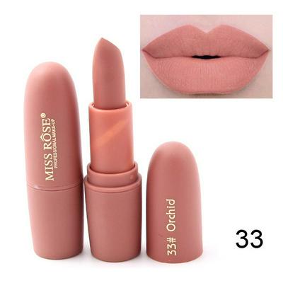 Miss Rose Bullet Design Women Sexy Color Waterproof Long Lasting Nude Matte Professional Makeup Lipstick