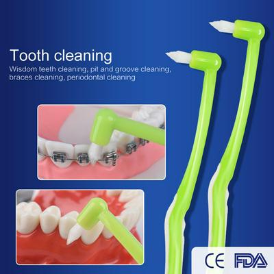 3pcs Pack Little Deer Mum Small Pointed Orthodontic Interdental Brush Soft Hair Correction Single Beam Head Braces Deep Cleaning Toothbrush