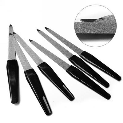 148mm Plastic Handle Metal Double Sided Stainless Steel Metal Blasting Nail Files DIY Manicure Pedicure Tool