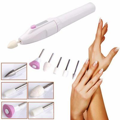 5 Bits 1 Set Professional Portable Electric Mini Nail File Drill Kit Tips Manicure Toe Nail Pedicure Pen Shape Set Electric Manicure Nail Art File Beauty
