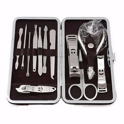 12 Pcs/Set Professional Stainless Steel Nails Clipper Scissors Tweezer Knife Nail Art Manicure Tools Set with Stone Pattern Case for Nail Manicure