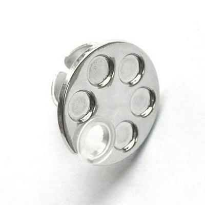 Round Horn Shaped Mini Acrylic UV Gel Polish Painting Color Nail Art Metal Alloy Finger Ring Palette Dish 