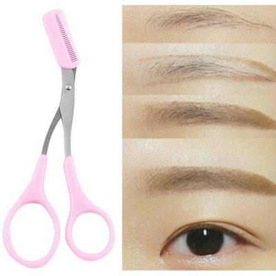 Eyebrow Razor with Replaceable Comb Stainless Steel Hardness Wear Resistance Cutting Scissors Trims Brows Tools