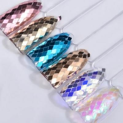 6 Pots 3D Rhombus Nail Art Sequins Laser Holo Nails Glitter Powder Set Tips Manicure Accessories Gel Polish Decorations DIY