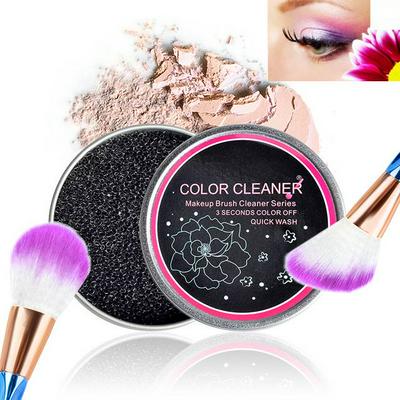 Makeup Brush Cleaning Box Sponge Tinplate Brusher Cleaner Powder Blush Cleaner Sponge Make-up Brushes Remover Washer Quick Cleaner Removes Shadow 