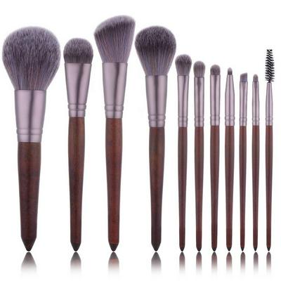 11pcs Beginner Brush Wooden Handle Makeup Brush Set Multi-function Beauty Tools