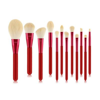 12pcs Wool-like Wooden Handle Makeup Brush Set Multi-function Beauty Tools
