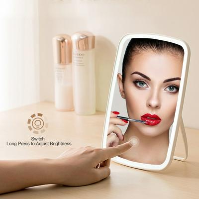 Desktop LED Makeup Mirror Portable Folding Fill Light Mirror Office Home Beauty Lamp