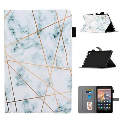 Colored Painting Shockproof PU Leather + Soft TPU Tablet Case with Card Slots and Pencil Holder for Amazon Fire HD 8 (2017)