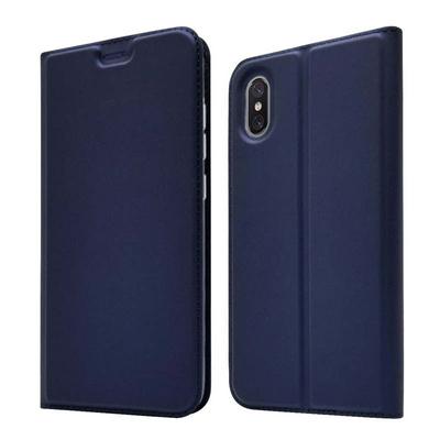 Voltage Magnetic Attraction Solid Color Side Flip Shockproof PU Leather + Transparent TPU with Card Slot and Stand Protective Case for Xiaomi Mi 8 Explorer